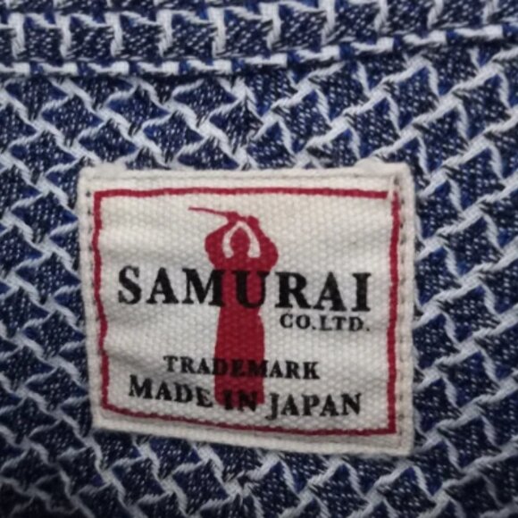 Samurai Jeans Co. Cotton Shirt Shuriken Chidori Houndstooth Made In Japan M - Picture 3 of 14